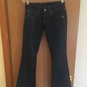 TRUE RELIGION WOMENS JEANS, BOOT CUT, MID-RISE,